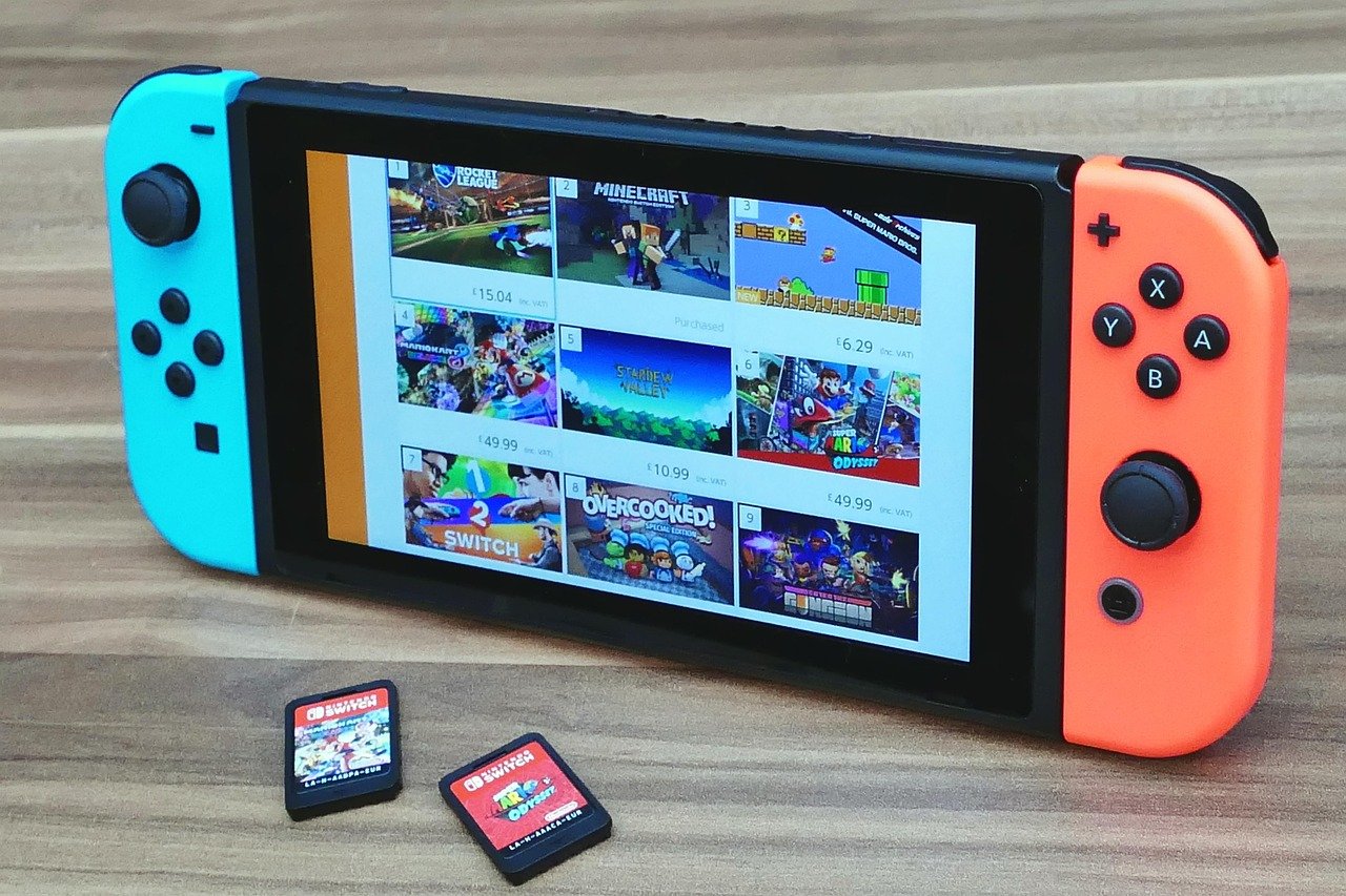 Console Nintendo Switch com Joy-Con conectado, ilustrando teste de carregamento